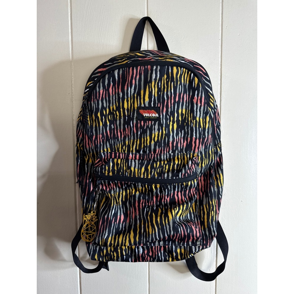 Volcom Stone Company Backpack Men's Multi Colored Striped School Bag Pineapple‎